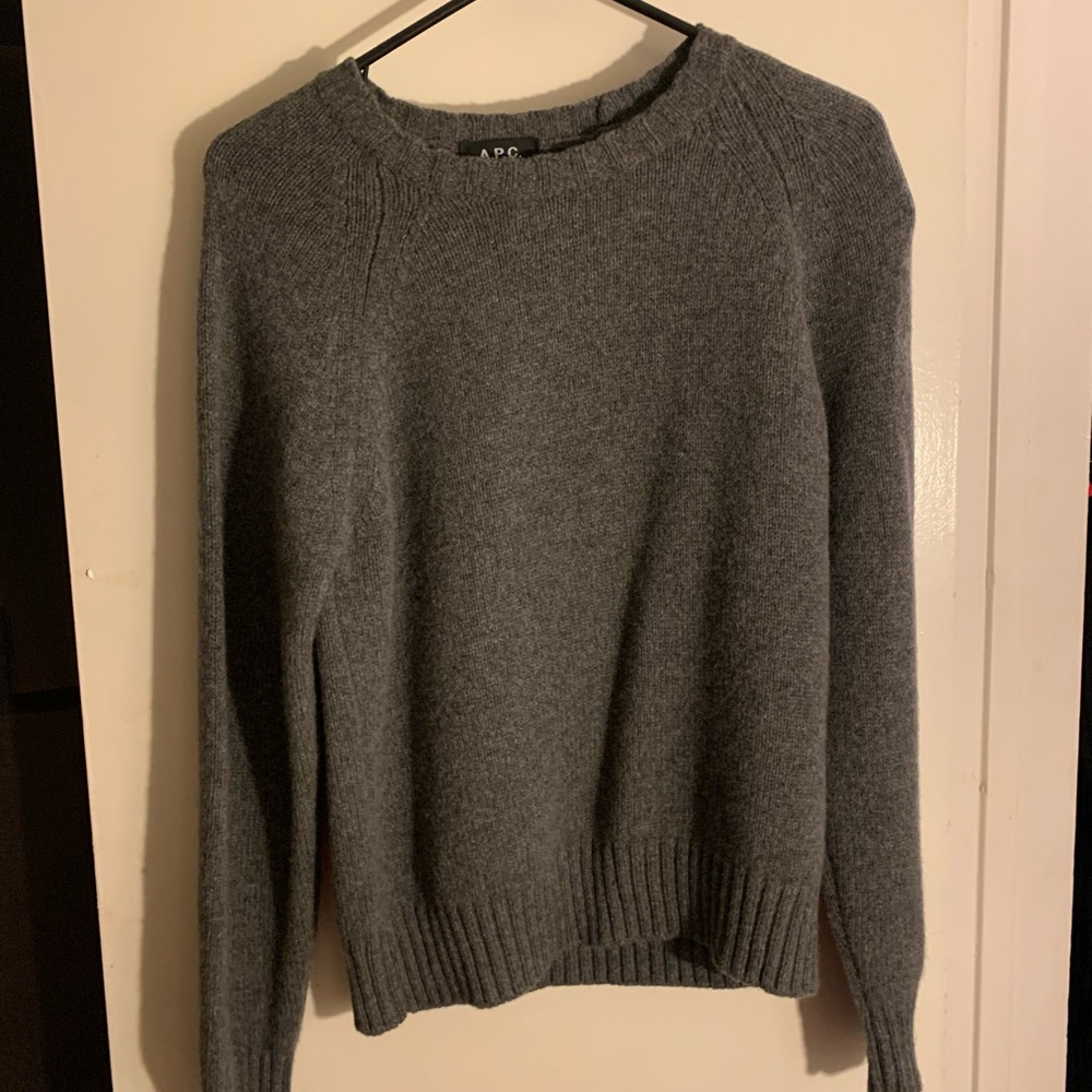 A.P.C. Charcoal Crew Neck Sweater